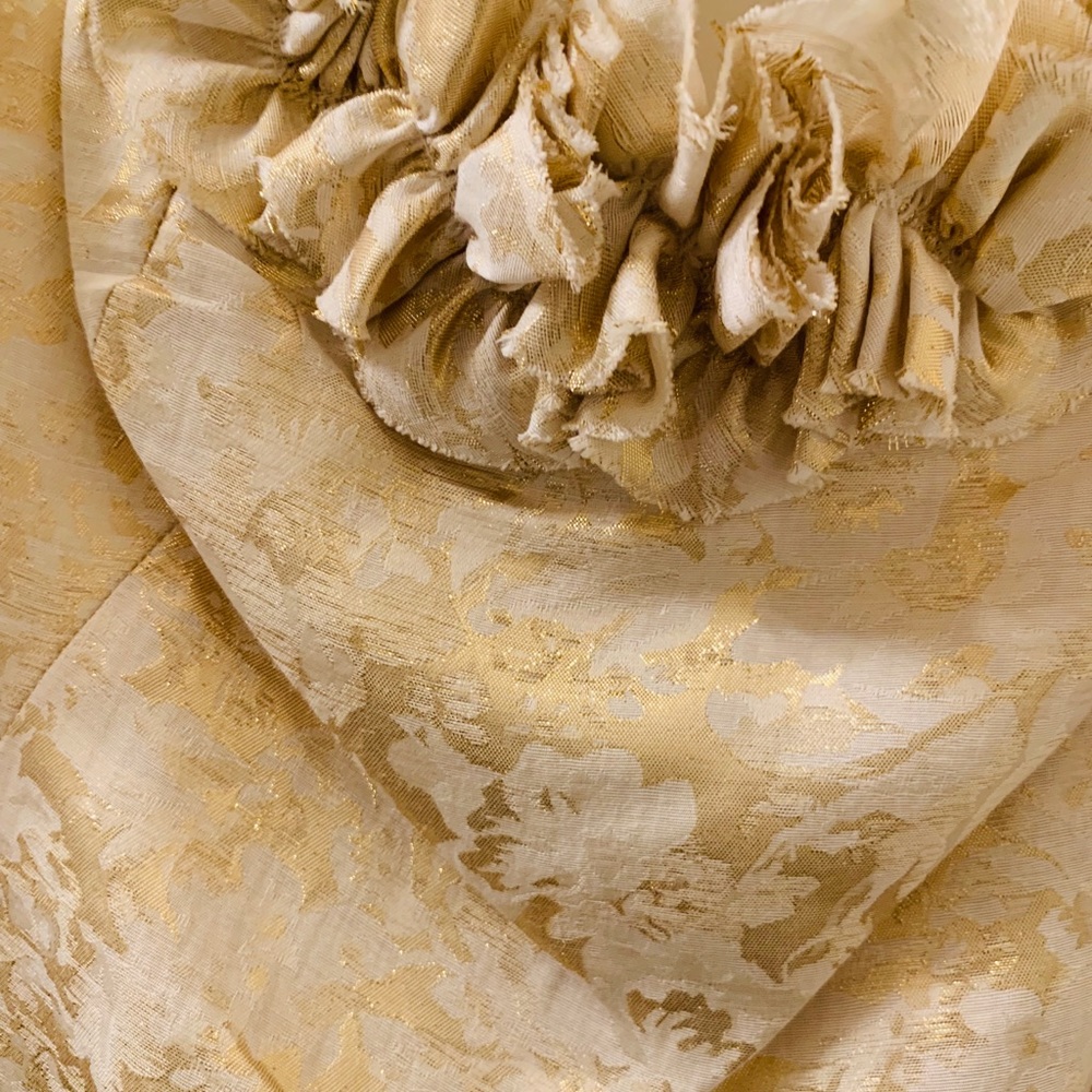 Maggie L Metallic Ruffled Midi Dress